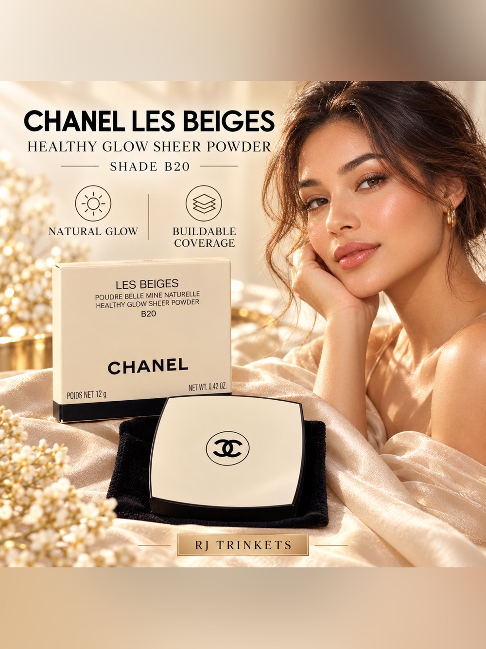 CHANEL Les Beiges Healthy Glow Sheer Powder - Beige, Black